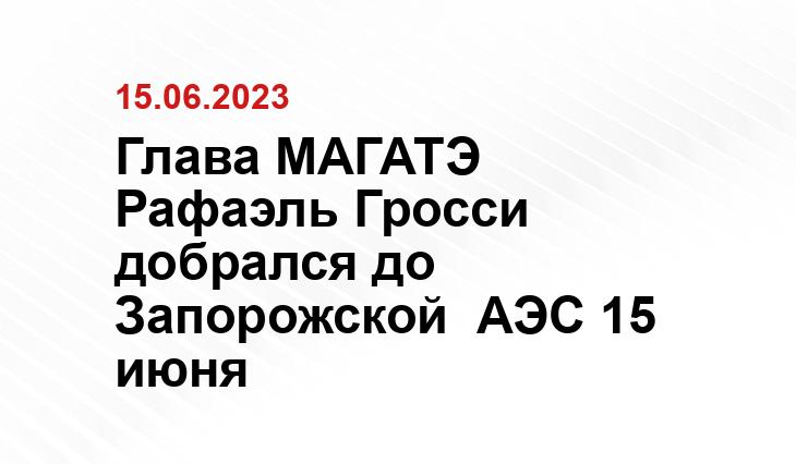 Глава МАГАТЭ Рафаэль Гросси добрался до Запорожской  АЭС 15 июня